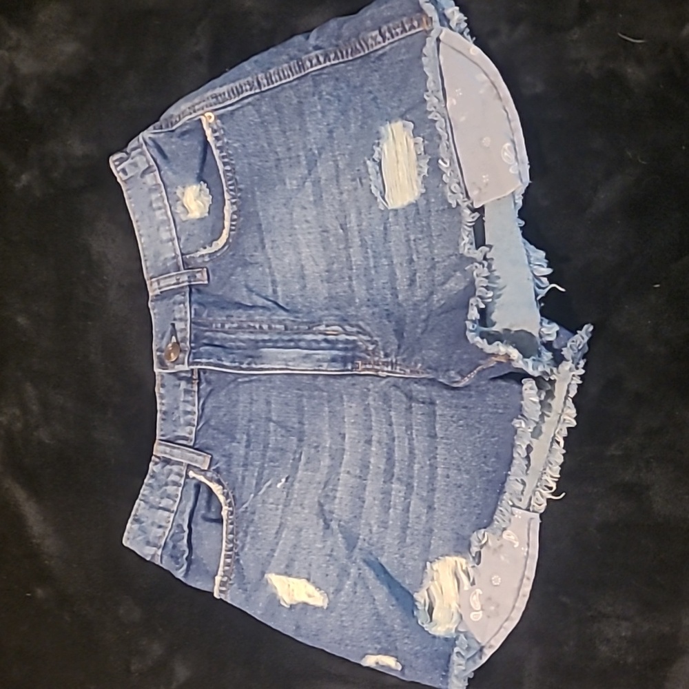 Faded Denim Shorts